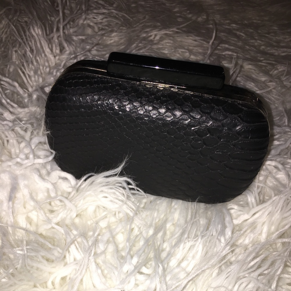 Black snake print clutch (small hand held size)